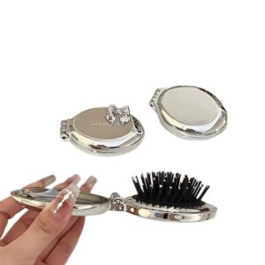 Portable folding mirror all-in-one comb 4-Unix Portable folding mirror all-in-one comb