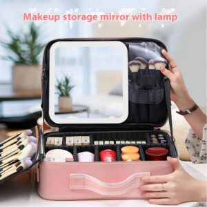 Makeup Organizer Travel Bag with LED Lights