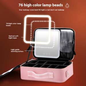 Makeup Organizer Travel Bag with LED Lights