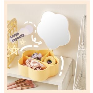 Cute Flower Cosmetic Mirror Organizer