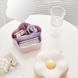 Cute Flower Cosmetic Mirror Organizer