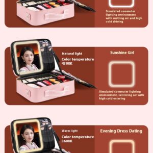 Makeup Organizer Travel Bag with LED Lights