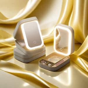 Makeup Organizer Bag with LED Lighted Mirror