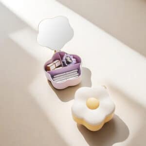 Cute Flower Cosmetic Mirror Organizer