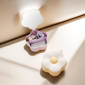 Cute Flower Cosmetic Mirror Organizer