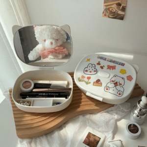 Folding Makeup Organizer with Mirror