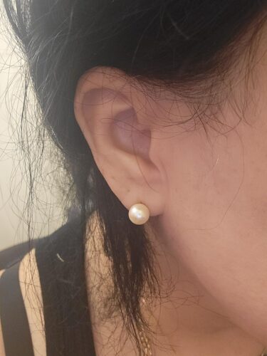 6.5-7.0 mm AAA White Freshwater Pearl Stud Earrings photo review